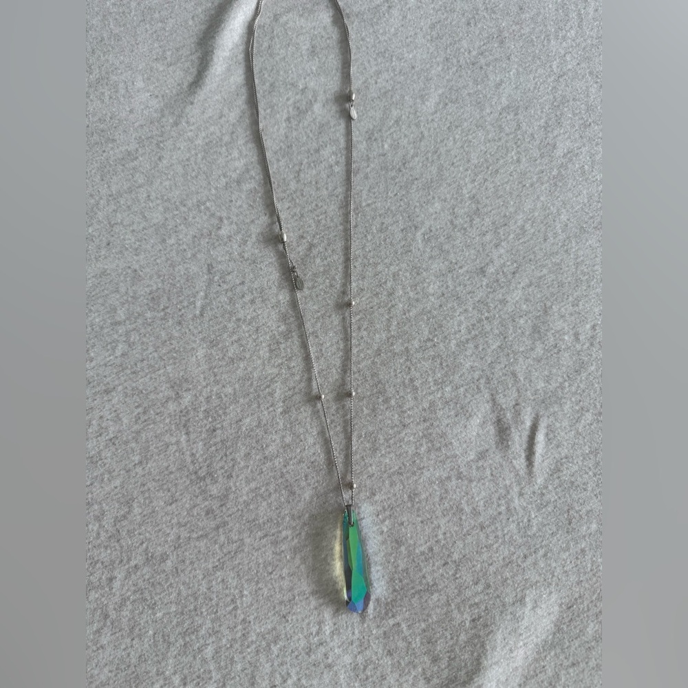 Alex and Ani Silver Necklace with Iridescent Pendant